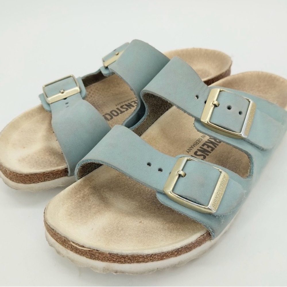 LIght Blue Suede Arizona Birkenstock Sandals Size 36